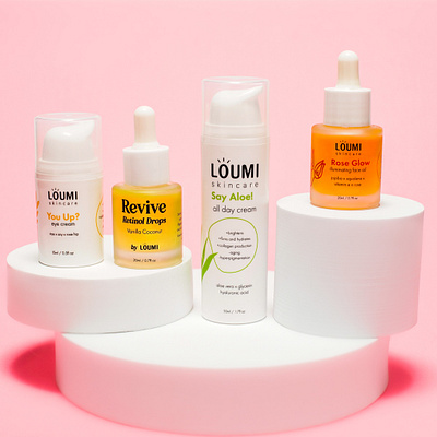 Loumi Skincare beauty cbd packaging print skincare