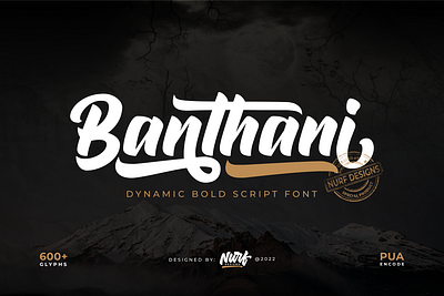 Bantani – Dynamic Bold Script Font bold script branding calligraphy font font design lettering logotype script