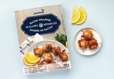 Bacon Wrapped Scallops Packaging adobe illustrator adobe photoshop food packaging