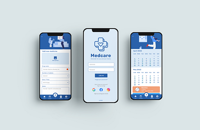 Medcare mobile app branding figma logo