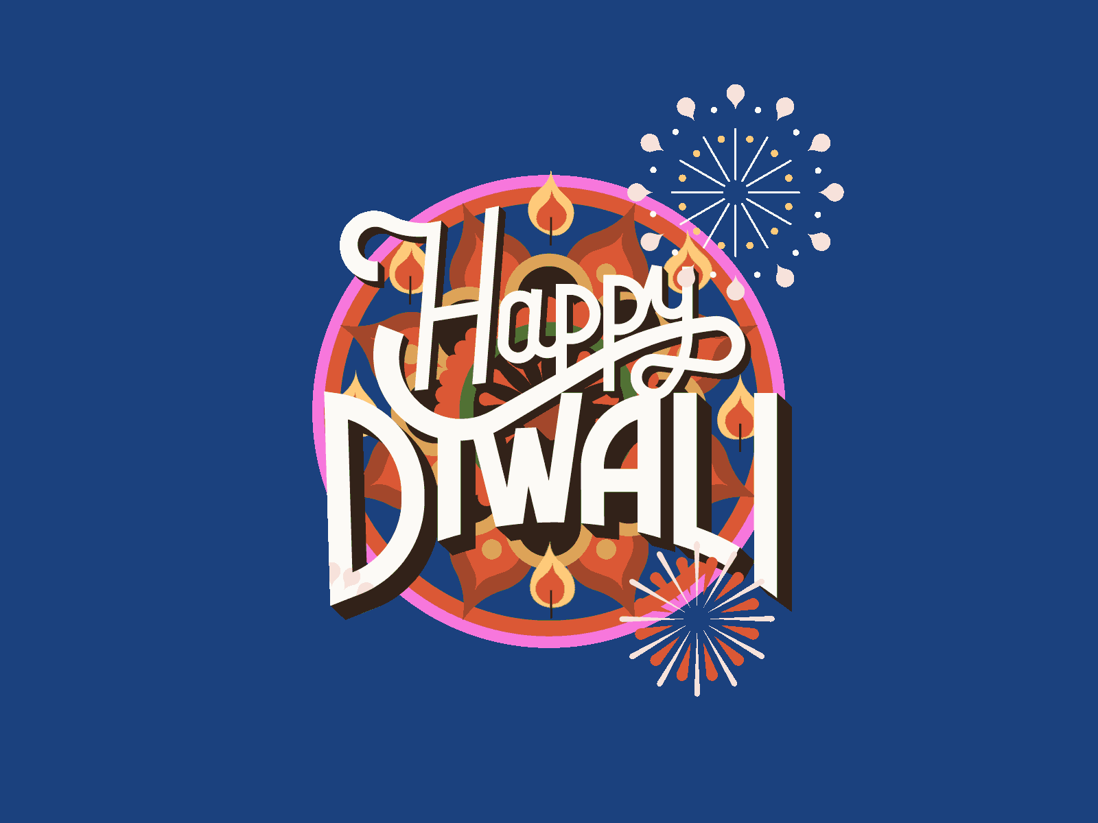 Diwali animation digital diwali folio lab folioart gif illustration owen davey typography vector