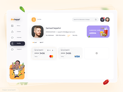 Doloppi Fast food user panel beverages delicious design fast food food graphic design luxury site nft pizza profile samad sepehri super professional ui ux