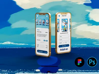 Daily UI#2 Credit Card Check Out Page Doraemon Concept checkout page credit card dailyui dailyui2 doraemon mobile ui