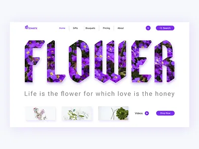 Flower Shop Landing Page 🌸 design ecommerce elegant floral florist website flower flowers gift giftshop hero header interface landing page minimal minimalistic pink service uiux web design webdesign website