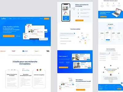 LyBox - SaaS Landing Page analytics blue crm dashboard design landing page manage market orange product real estate saas sales stats ui ux web website