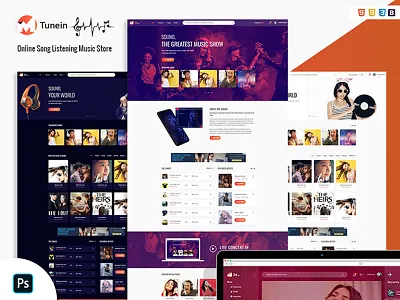 Tunein Online Music Store HTML Template songs webstrot