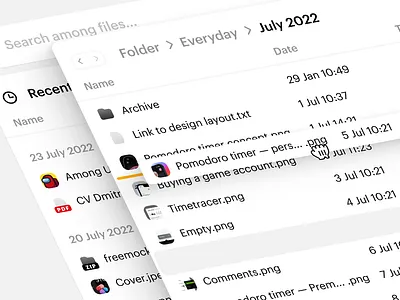 File manager app design ui ux