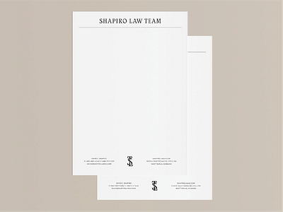 Shapiro Law Team branding identity letterhead logo print print collateral stationery typography