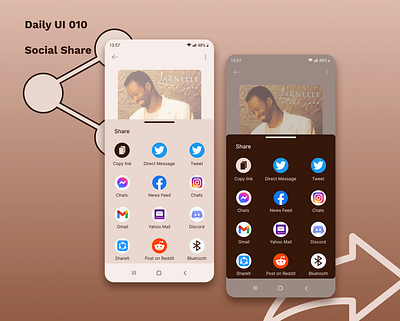 Daily UI 010 - Social Share dailyui design socialshare ui uidesign userexperience userinterface ux uxdesign