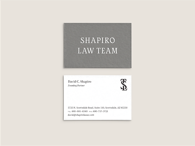 Shapiro Law Team II branding business card identity logo print print design stationery typography