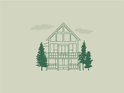Arrowood branding cabin house illustration vacation vector woods