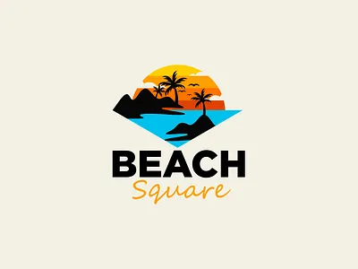 Beach Square Logo Design abstract logo branding business logo creative logo figma website design graphic design illustration logo logo design logo minimal minimal logo minimalist logo real estate logo simple logo design ui vector logo website design website ui ux