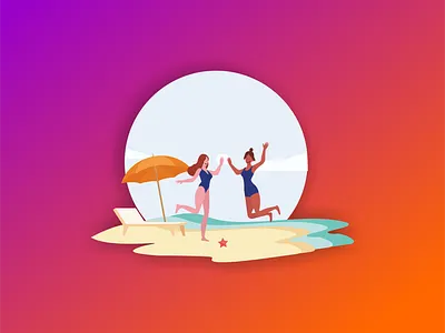 dance beach two woman illustration characterdesign characters design graphic design illustration vector