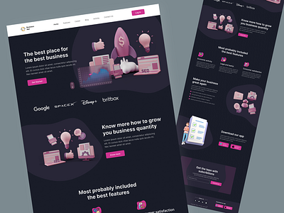 Business Website Landing Page trending. branding