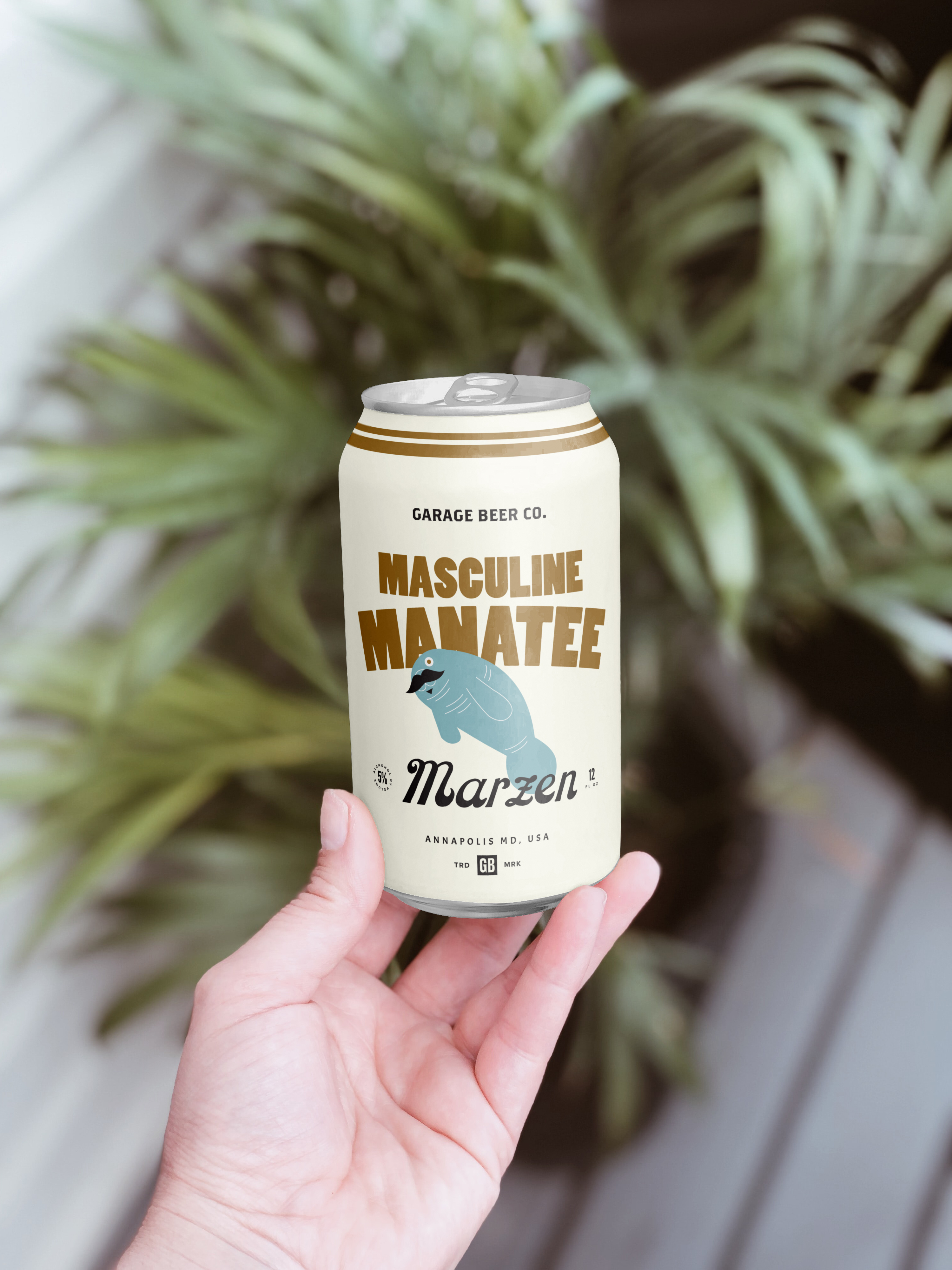 Manatee Marzen beer beerbrand beercan branding design icon illustration logo type vintage