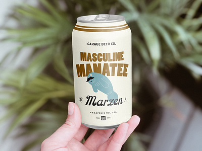 Manatee Marzen beer beerbrand beercan branding design icon illustration logo type vintage