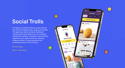 Social trolls 01 app design social network ui ux