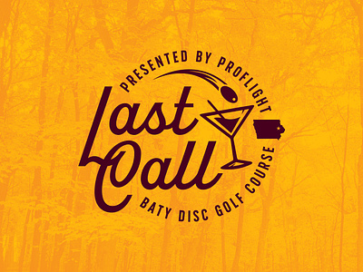 Last Call Stamp autumn custom type disc golf logo retro design stamp typography