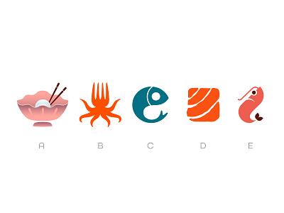 Seafood logos (available for purchase) art branding concept design graphic design illustration logo ui vector