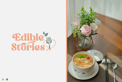 Edible Stories Logo Design brand identity branding design food graphic design logo