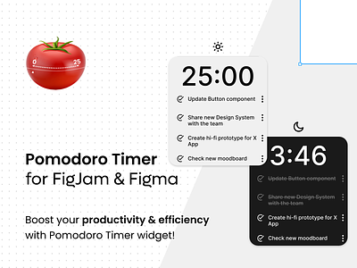 Pomodoro Timer - Figma & FigJam Widget efficiency figma graphic design productivity ui web app widget