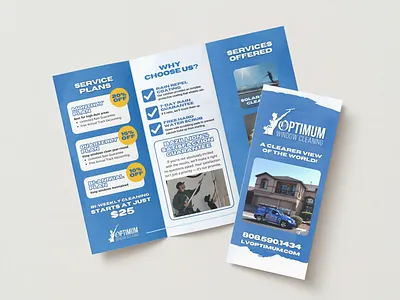 Marketing Prints - Optimum Window Cleaning brochure door hangers flyer design graphic design marketing design