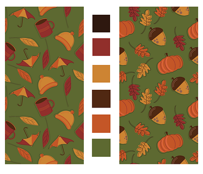 Cute autumn patterns) autumn illustration pattern patterns