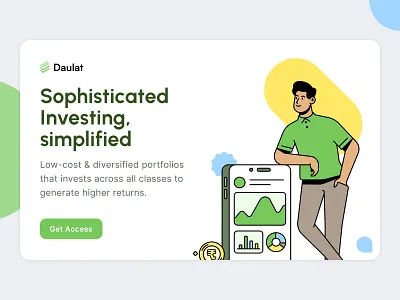 Wealth Management - Hero Section art branding character design charts design dribbble fintech hero page illustration investment landing page marketing minimal mobile money product timeless ui ux web