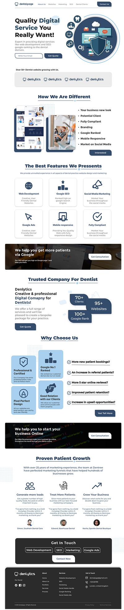 Dental - Landing Page branding design ui ux