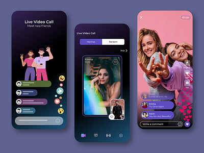 Live Video Call Design figma graphic design lottie animation ui