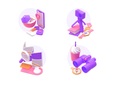 3D Icons For a Travel App or Website 3d 3d icons 3d icons for web digital art icons icons for web illustration illustration art illustration for web illustrations for travel illustrator service travel app icons travel icons
