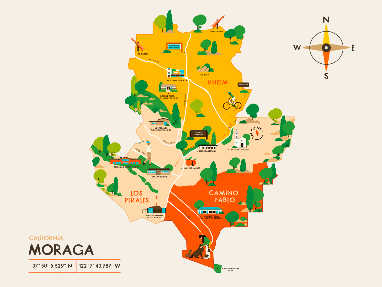 Area Map of Moraga by Fagostudio on Dribbble