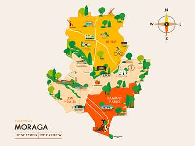 Area Map of Moraga aera ambiant character city design fagostudio illustration map people texture town