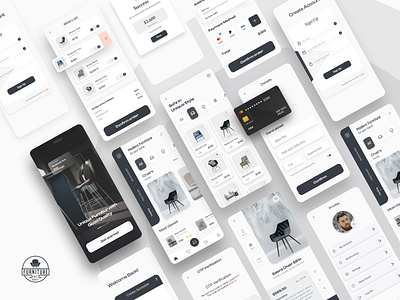 Furniture App Ui Design 3d animation app app design branding chair app e commerce e commerce app furnitureapp graphic design logo mobile app modernfurniture motion graphics ui ui design uiux ux design