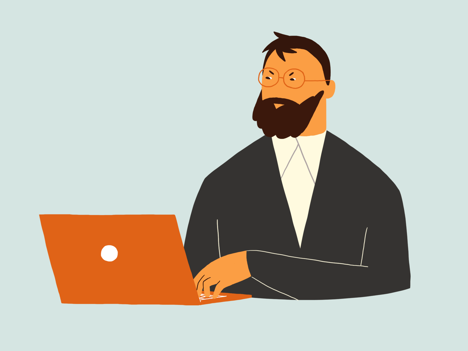 Yoginah animation design desk framebyframe illustration motion graphics office typing yoga