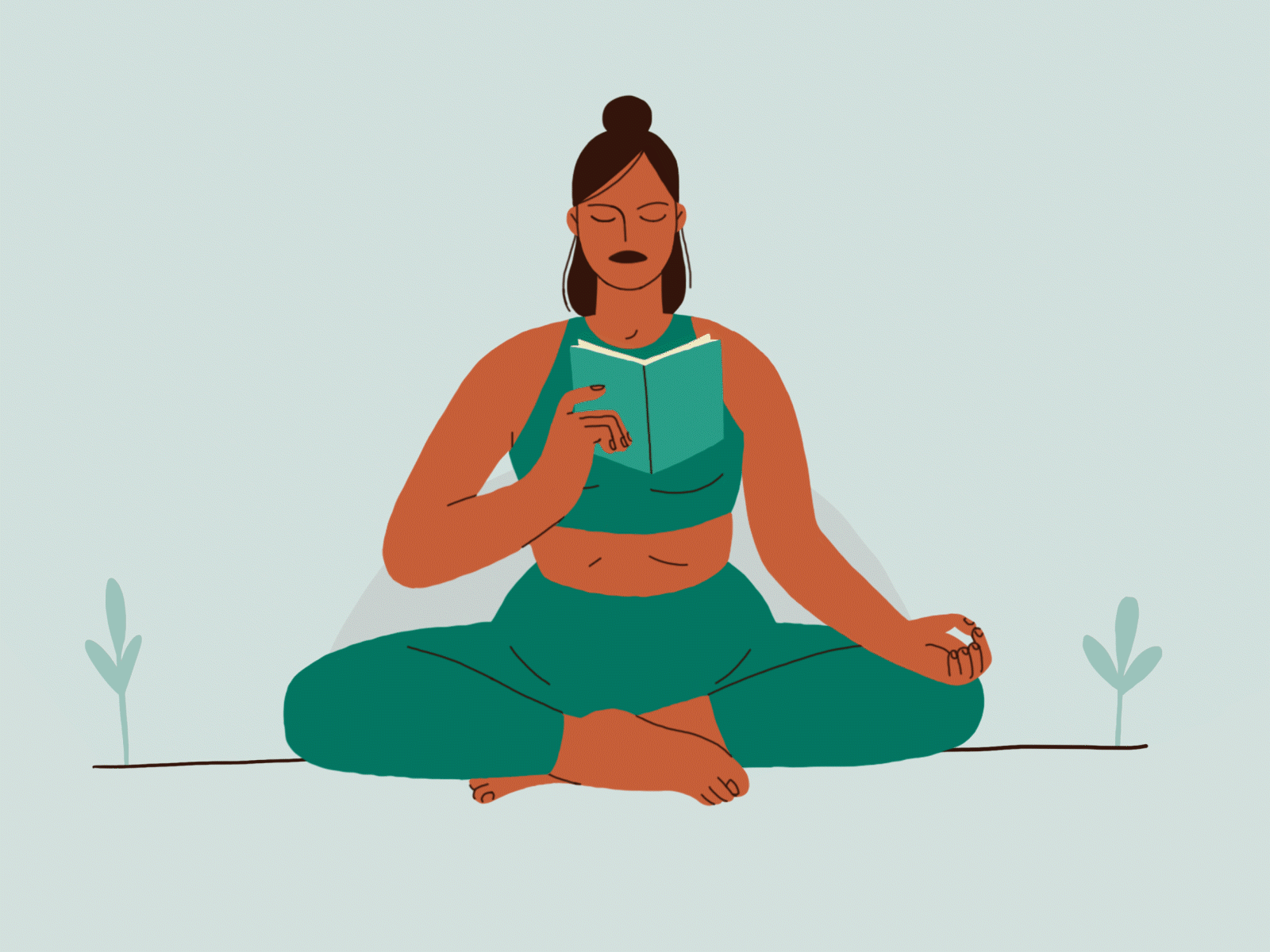 Yoginah animation design desk framebyframe illustration motion graphics yoga