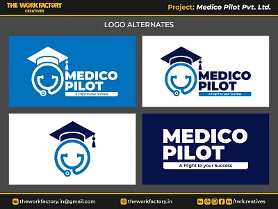 Medico Pilot Pvt. Ltd. - Logo Alternates branding color design digital marketing graphic design illustration logo logotype mbbs medical neet neet counselling social media marketing theworkfactory theworkfactory.in theworkfactorycreatives twfcreatives typography vector we evolve