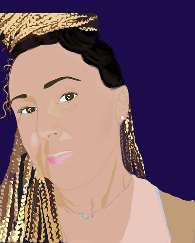 Self-portrait black blackwoman braids brown face procreate self portrait