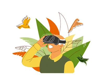 Grandpa in Virtual Reality Goggles grandpa illustration technology vector virtual reality glasses