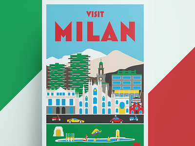 Milan Italy travel poster italian italy milan milano poster poster art poster design travel poster vector vector art vector illustration