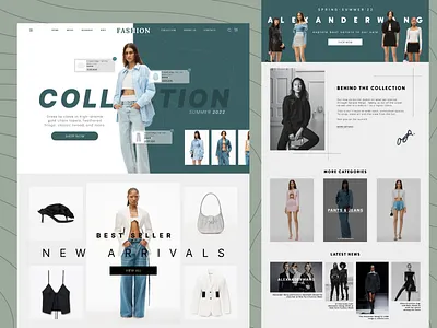 Fashion Shop Landing Page Website brand branding design fashion landing page shop ui ux uxui web web design webdesign website