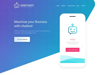 Chatbot - Web Banner Variation adobe photoshop blue banner chatbot dribbble dribbbleweeklywarmup graphic design hero image hero section image banner landing page top section mobile illustration modern design ui uidesign website banner website design