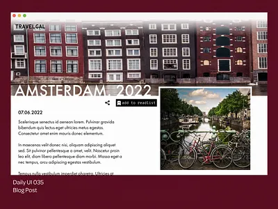 Daily UI - 035 blog post dailyui 035 design graphic design ui
