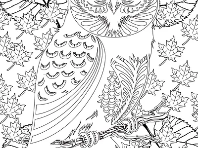 Hidden owl Page 3 adult coloring books blackandwhile pages coloring books design illustration mandala patterns patterns