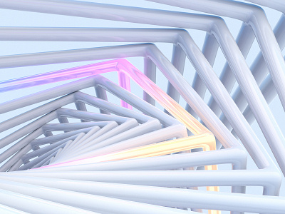 Abstract structure 3d abstract art background blender clean design futuristic illustration neon light render shape structure technology visual