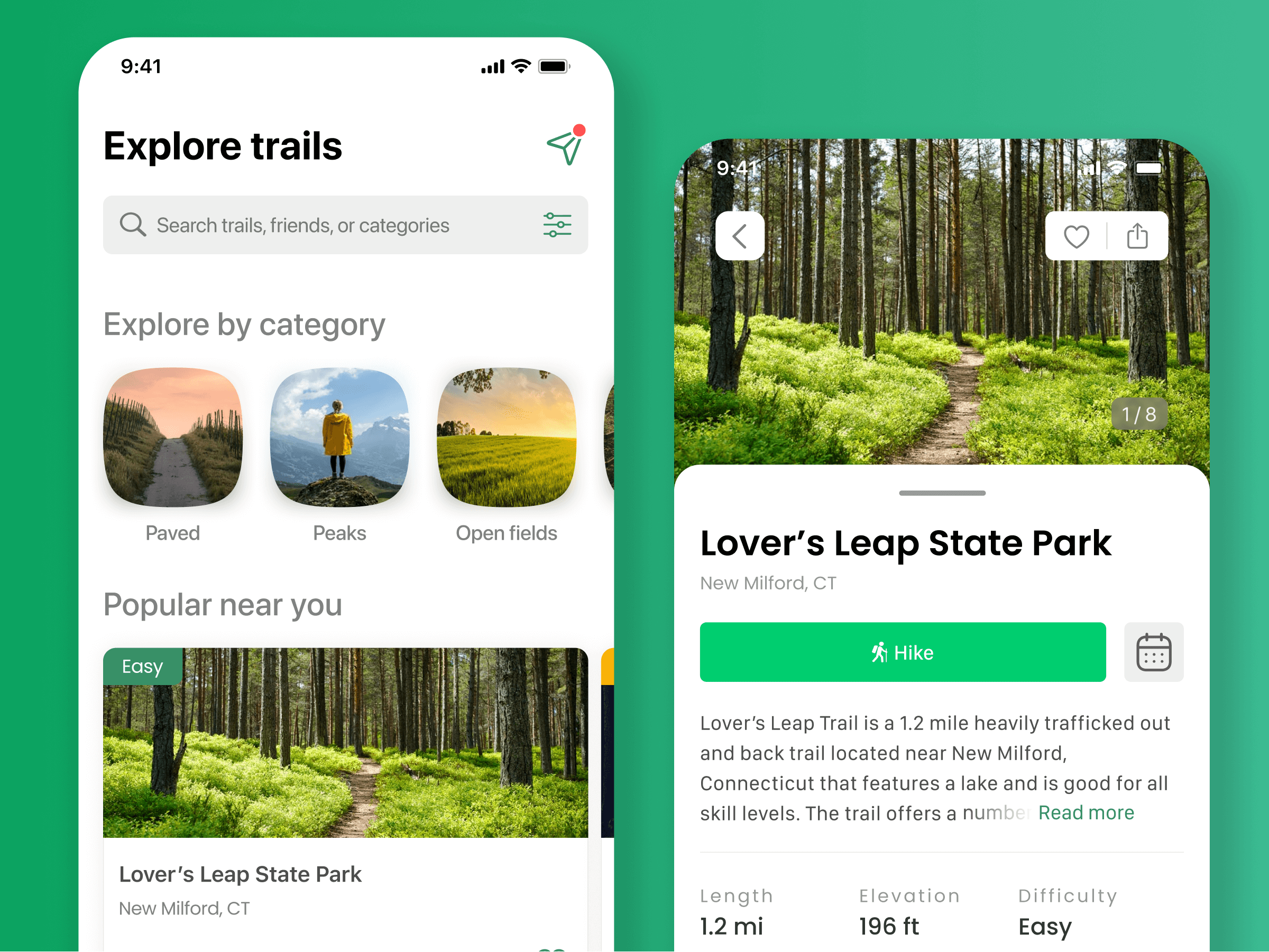 Hiking App (Concept) app concept design ui