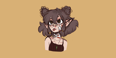 Injured girl character sketching design potrait practice