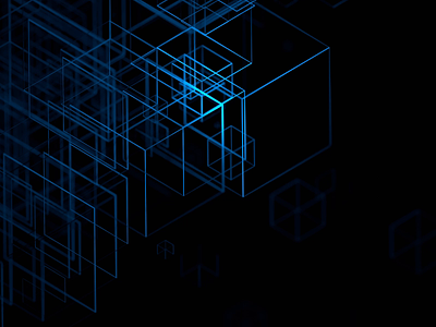 Abstract animation 3d abstract animation background black blender blue color clean cube design futuristic geometric shape loop minimalist motion graphics render simple technology visual art wireframe