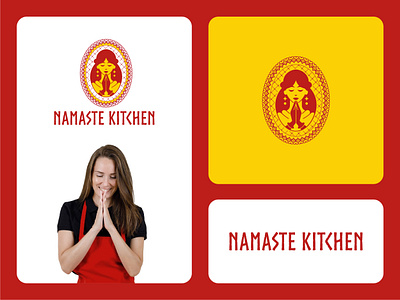 Namaste Kitchen: Minimalist Mascot Logo with Namaste Gesture brand identity branding character creative design design logo flat graphic design icon illustration logo logo design logos logotype mascot minimal minimalist simple timeless unique