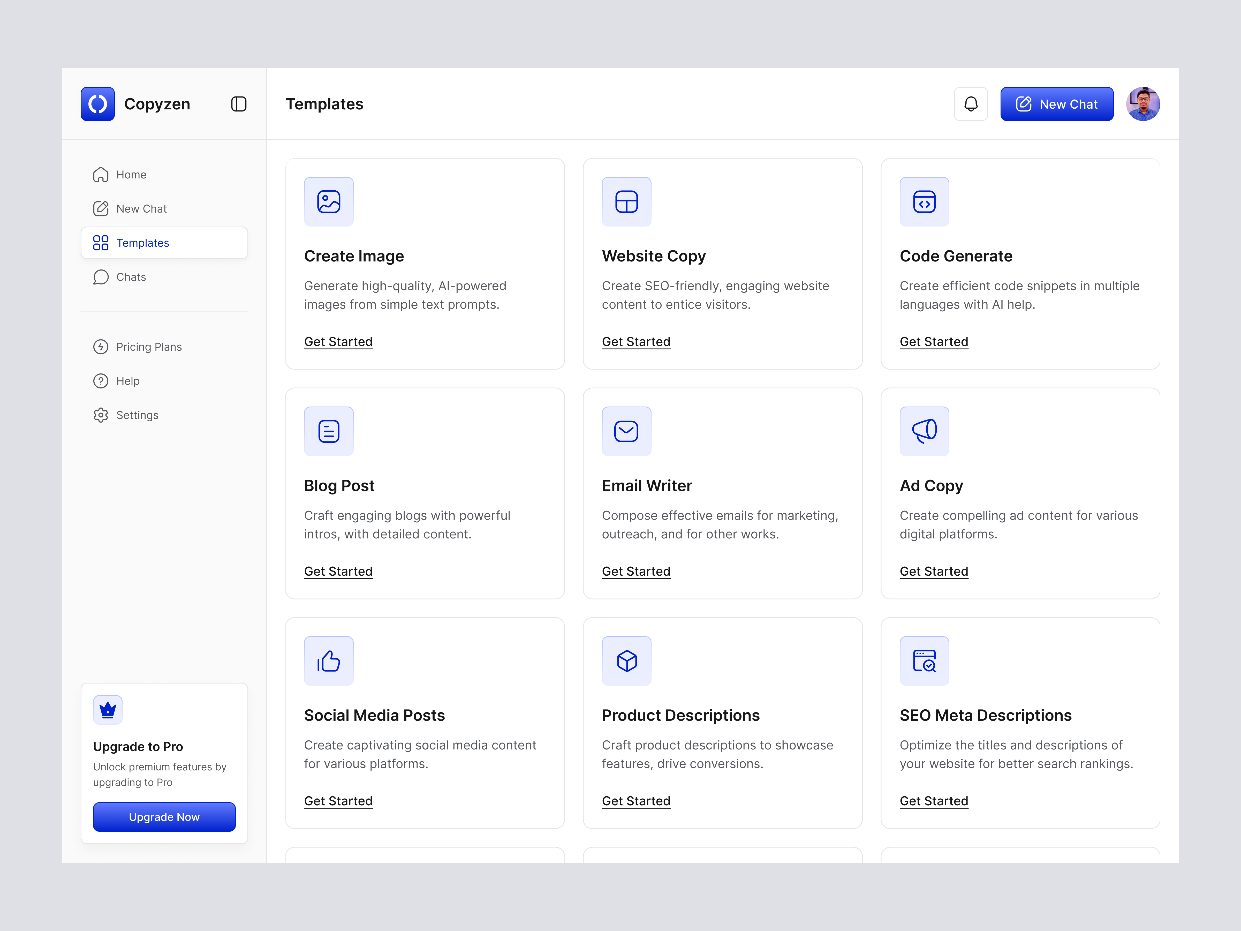 AI Copywriting Tool Template Screen ai ai tool copywriting copywriting tool dashboard design product design product ui software design ui ui design uiux web app web design web ui writing tool